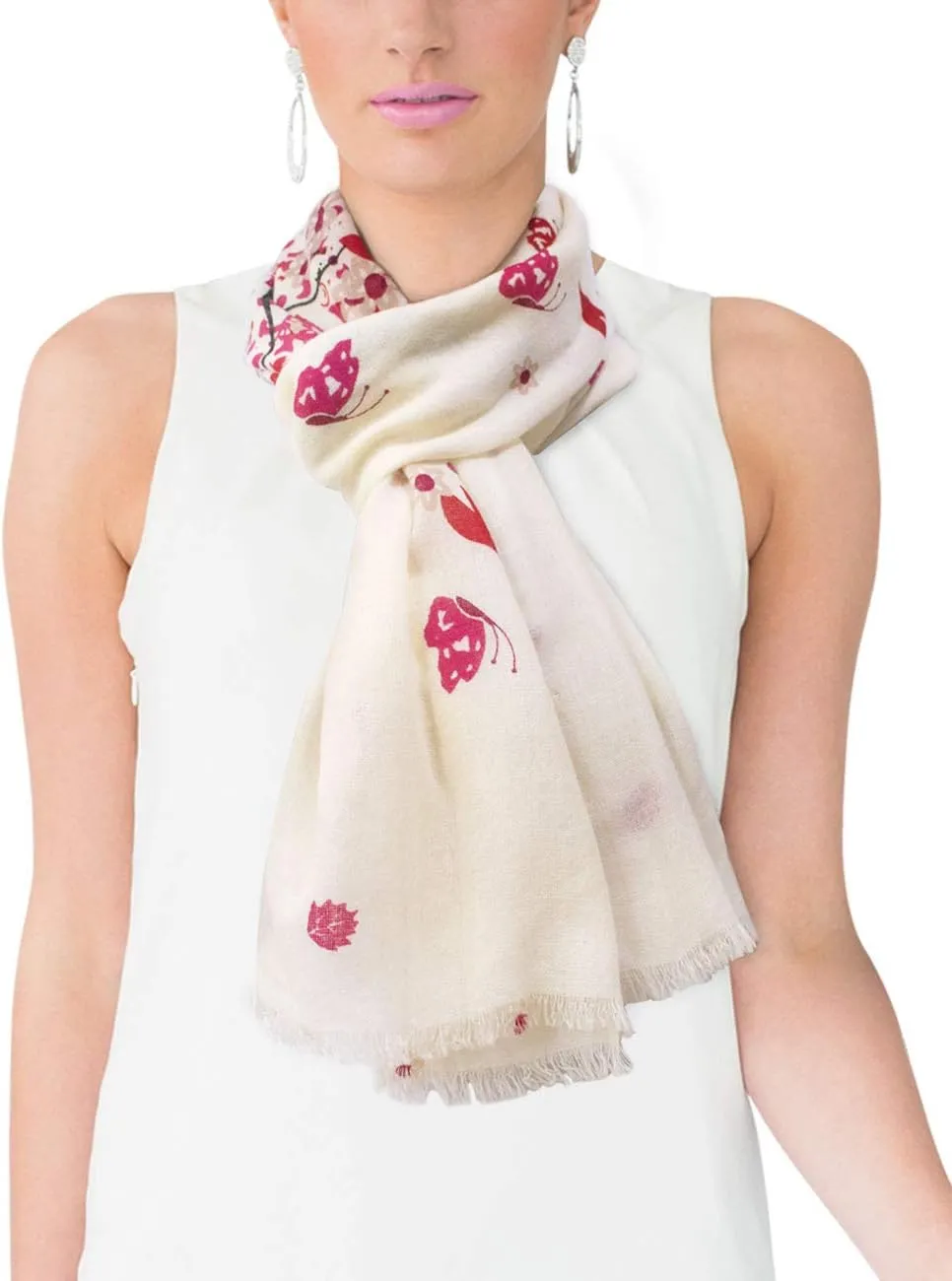 Dahlia Women's 100% wool Scarfs, Wraps, and Shawls, Ink Painting Flower Style