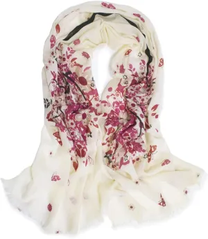 Dahlia Women's 100% wool Scarfs, Wraps, and Shawls, Ink Painting Flower Style