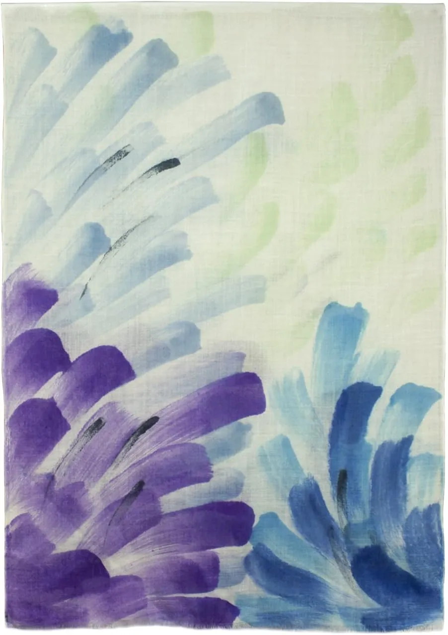 Dahlia Women's 100% wool Scarfs, Wraps, and Shawls, Ink Painting Flower Style