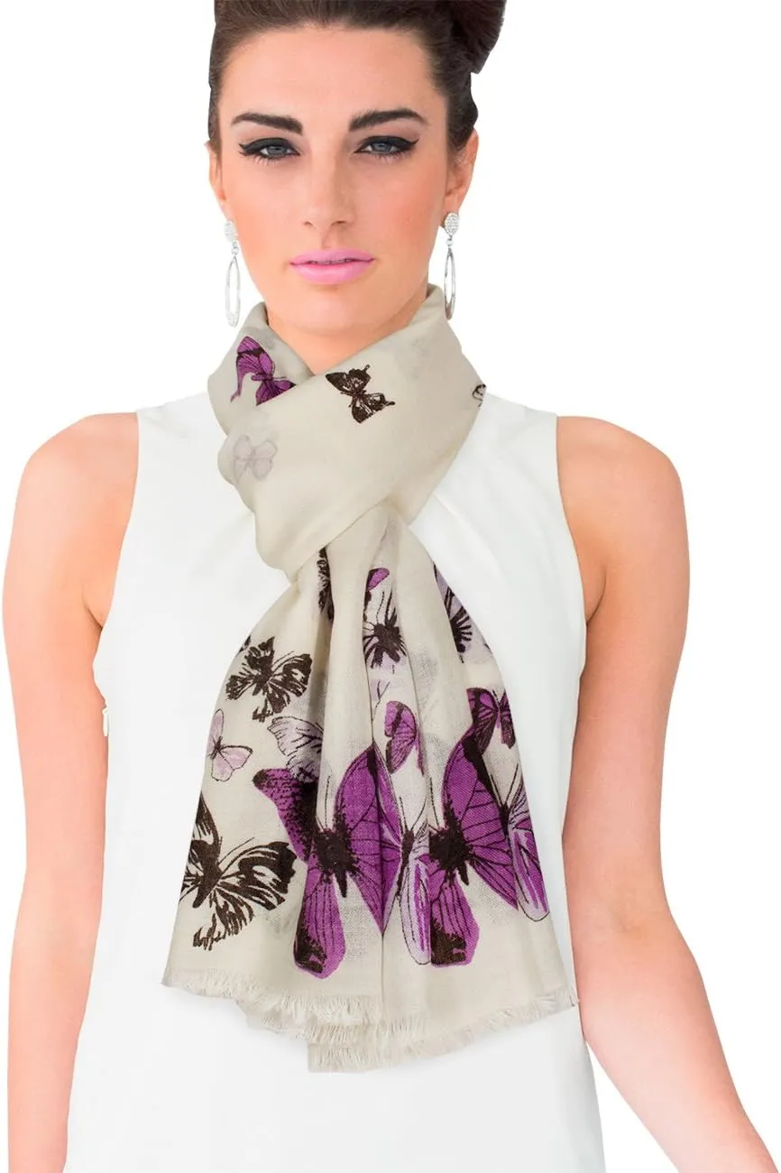 Dahlia Women's 100% wool Scarfs, Wraps, and Shawls, Ink Painting Flower Style