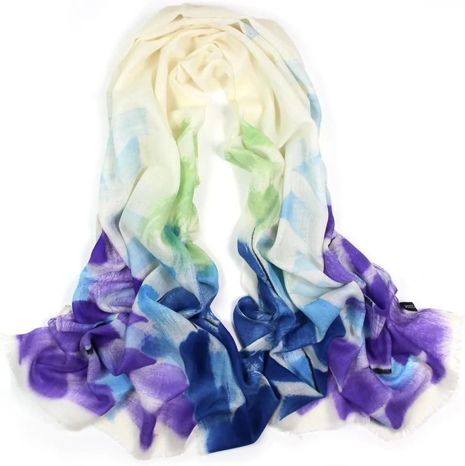 Dahlia Women's 100% wool Scarfs, Wraps, and Shawls, Ink Painting Flower Style