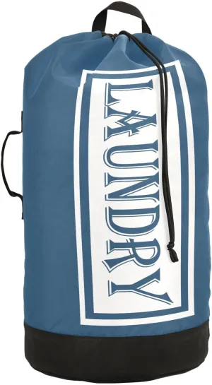 Dark Blue Nylon Travel Laundry Bag for Luggage Dirty Heavy Duty Dirty Clothes Organizer with Drawstring Closure & Shoulder Straps Dirty Clothes Shoulder Bag for College Dorm Factories Apartment