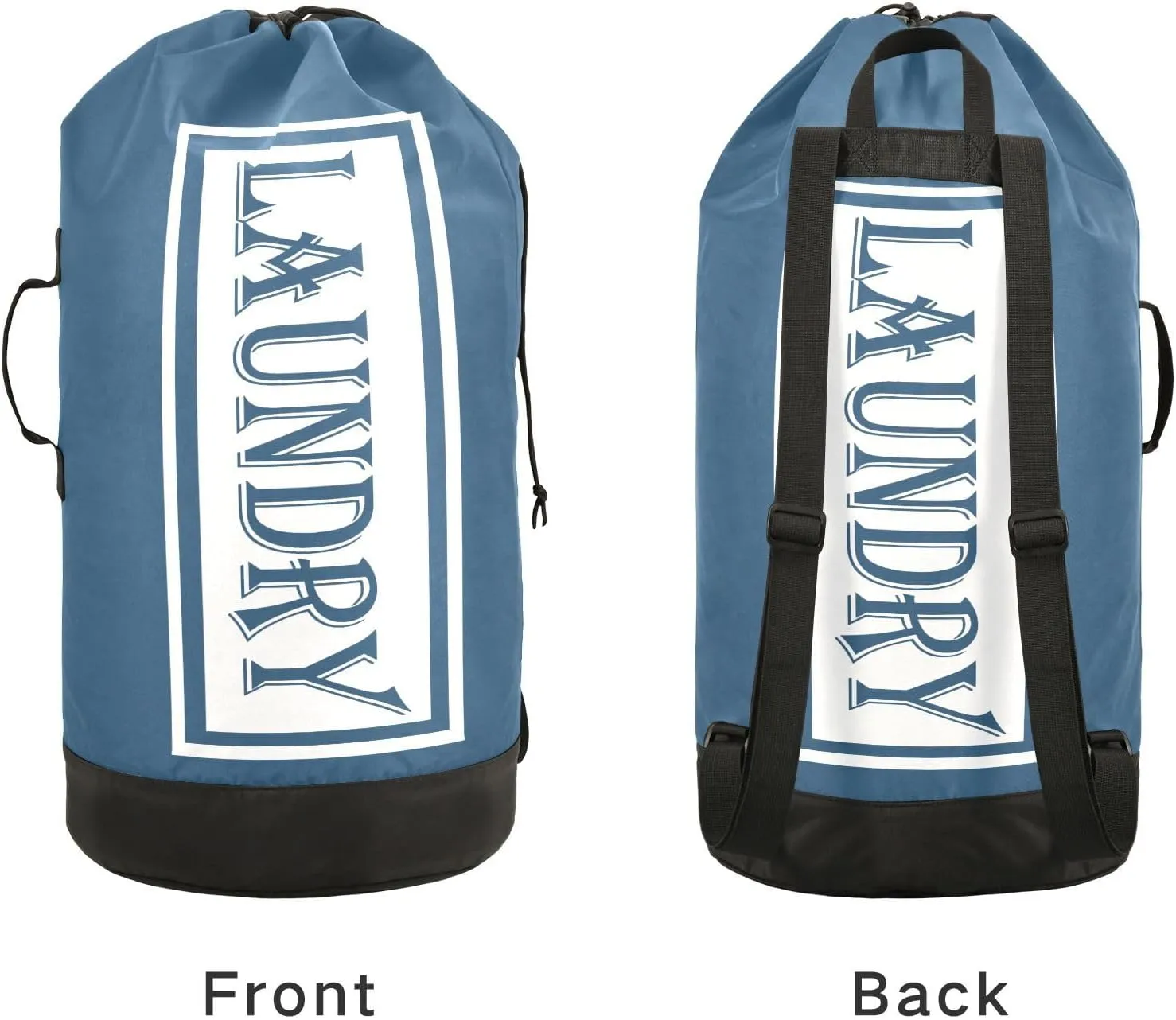 Dark Blue Nylon Travel Laundry Bag for Luggage Dirty Heavy Duty Dirty Clothes Organizer with Drawstring Closure & Shoulder Straps Dirty Clothes Shoulder Bag for College Dorm Factories Apartment