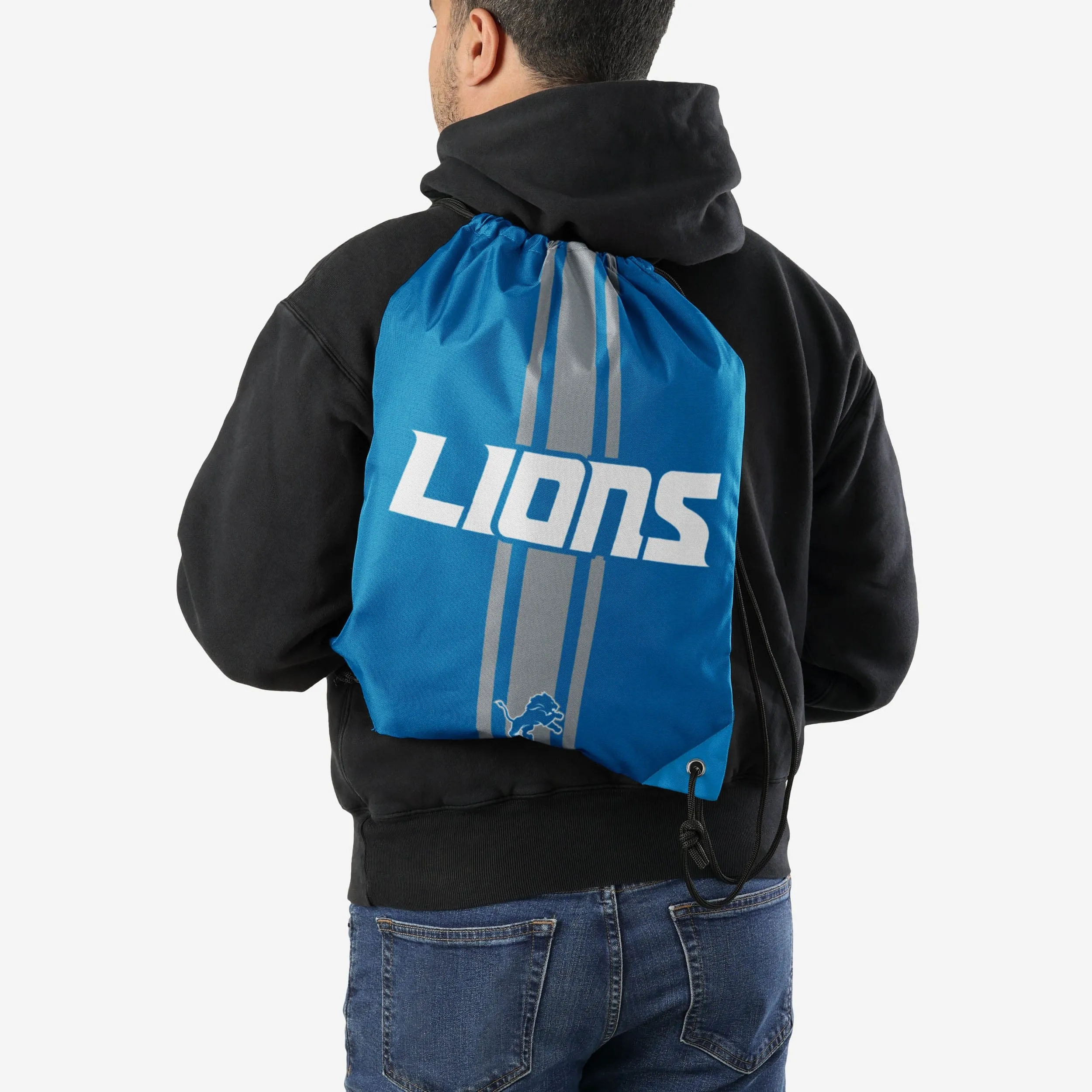 Detroit Lions Team Stripe Wordmark Drawstring Backpack