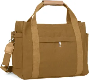 Didida Tote Bag for Women, Multi-Pocket Canvas Tote Bag with Compartments,Hand or Shoulder Large Capacity for Travel,Work