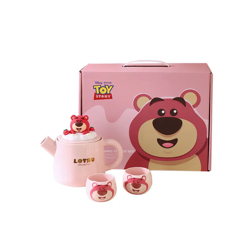 Disney Winnie the Pooh Travel Tea Set - Cute Plush Bear Teapot with Filter, Portable afternoon Tea Kit for Kids & Adults, Gift-Ready Hot Beverage Set