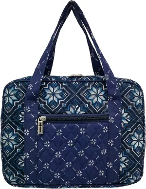 DIWI Quilted Bible Cover Extra Large Sizes 11.25 X 8.25 X 2.75 Inches Bible Tote Good Book Case (XL, C2 Blue Pane)