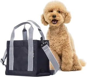Dog Walking Bag Crossbody Tote | Navy Color | Built-in Poop Bag Dispenser