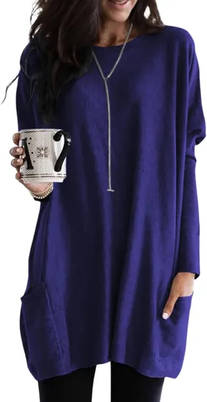 Dokotoo Womens Spring Fall Outfits Casual Long Sleeve Shirts Fashion Tunic Tops for Women Loose Fit Dressy