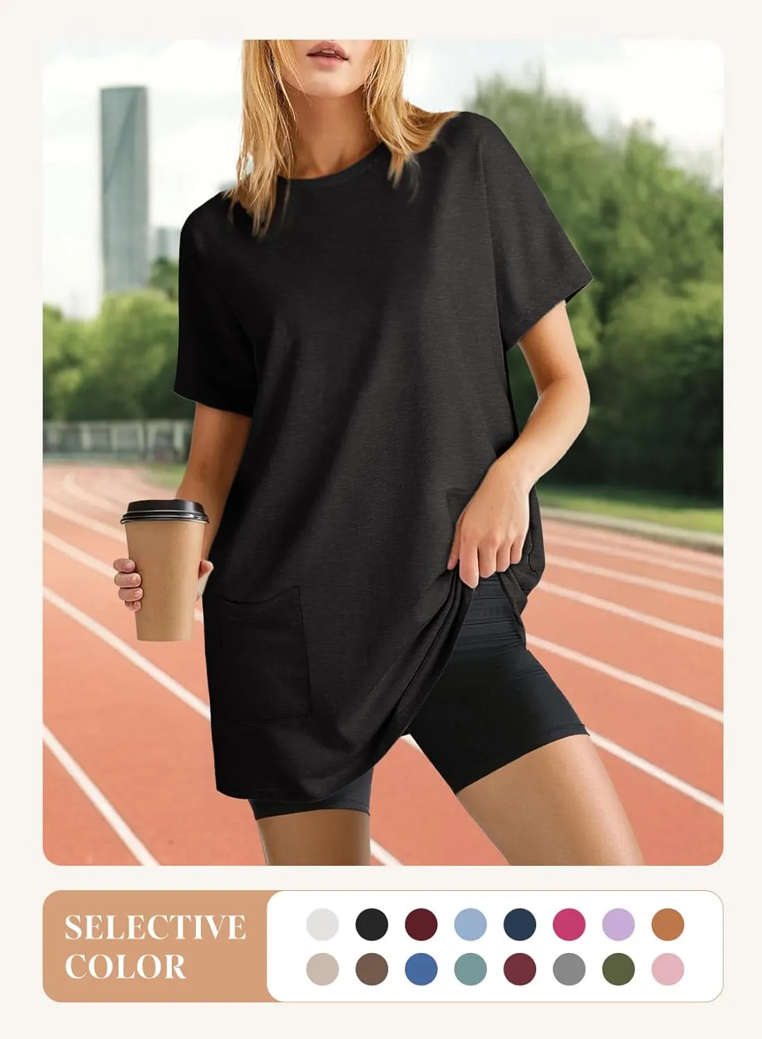 Dokotoo Womens Summer 2025 Casual Short Sleeve Shirts Loose Fit Oversized Tshirts Tunic Tops with Pockets