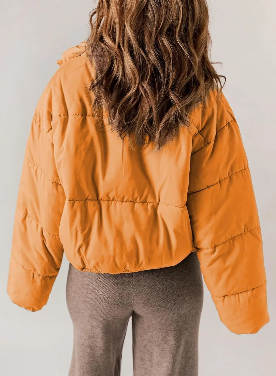 Dokotoo Womens Winter Quilted Jackets Long Sleeve Full Zip Puffer Jacket Coats with Pockets