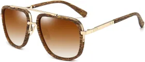 Dollger Oversized Square Aviator Sunglasses for Men Pilot Shades Gold Frame Retro Sun Glasses