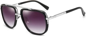 Dollger Oversized Square Aviator Sunglasses for Men Pilot Shades Gold Frame Retro Sun Glasses