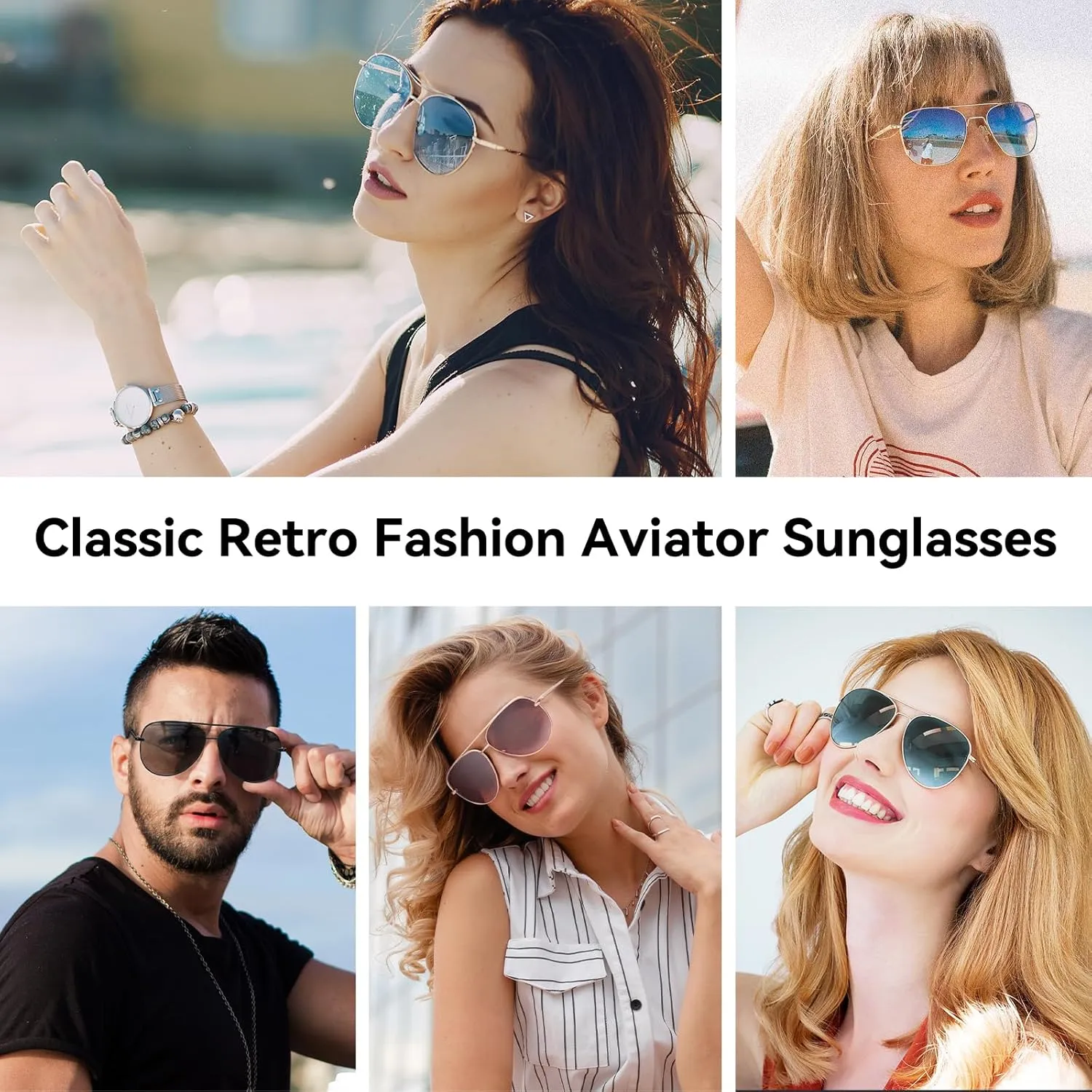 Dollger Polarized Oversized Aviator Sunglasses for Women Men Retro Trendy Lightweight Metal Frame UV Protection Sun Glasses