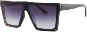 Dollger Square Oversized Sunglasses for Women Men Fashion Flat Top Big Black Frame Shades
