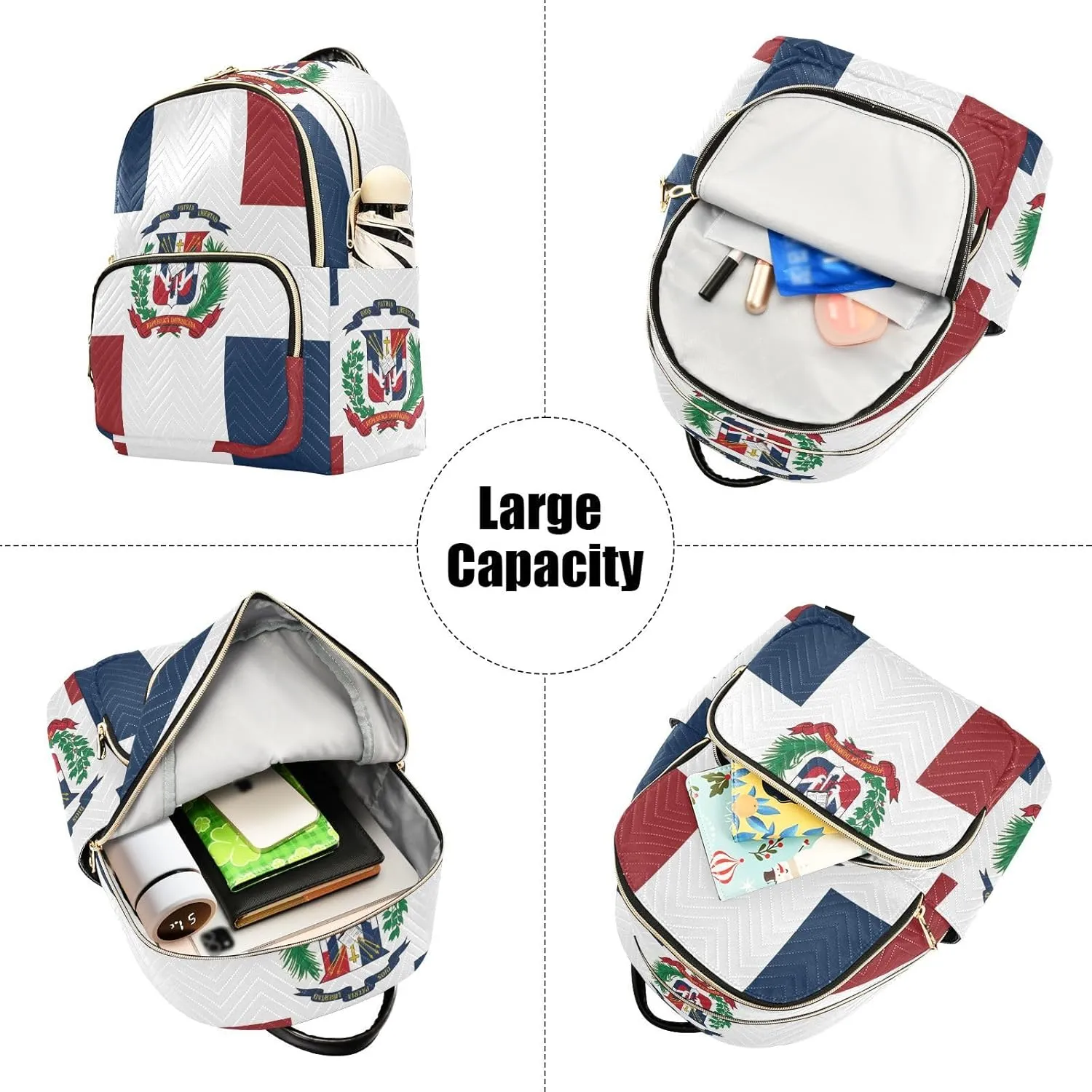 Dominican Republic Flag Mini Backpack for Women, Travel Backpack Purse Daypack Shoulder Bag for Ladies