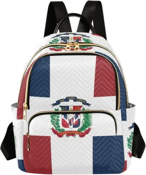 Dominican Republic Flag Mini Backpack for Women, Travel Backpack Purse Daypack Shoulder Bag for Ladies