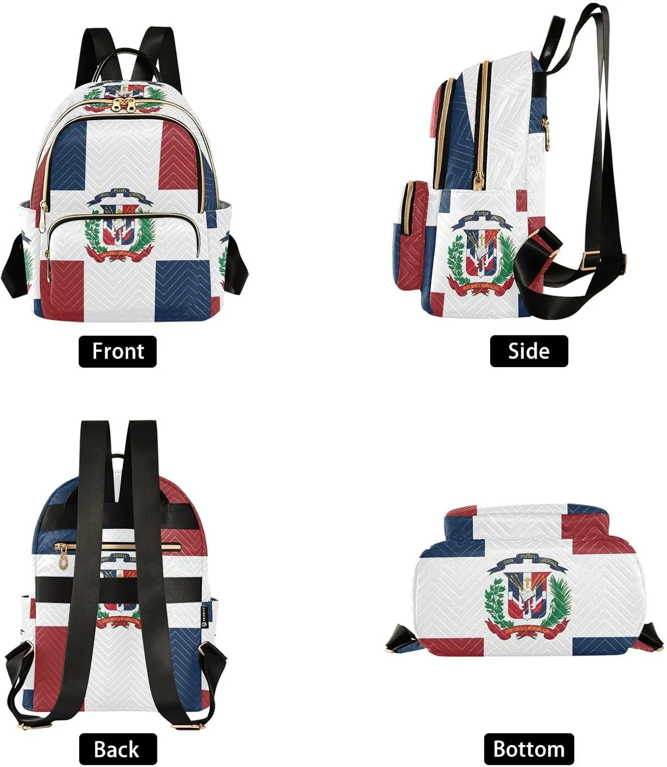 Dominican Republic Flag Mini Backpack for Women, Travel Backpack Purse Daypack Shoulder Bag for Ladies