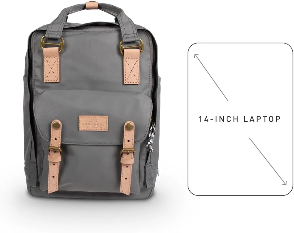 Doughnut Travel Laptop Backpack, Slim Durable Daypack Backpacks, Water Resistant Computer 16L Bag for Men & Women Fits 14 Inch Notebook(RE GREY)
