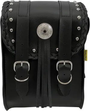 Dowco Willie & Max 58431-00 Warrior Series: Synthetic Leather Motorcycle Sissy Bar Bag, Black, Universal Fit, 6 Liter Capacity