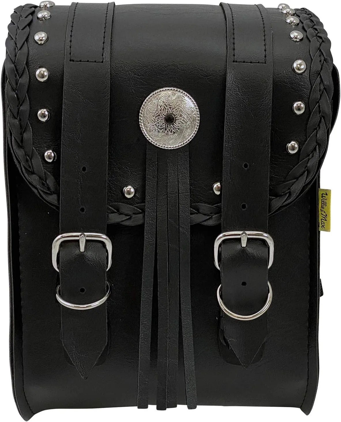 Dowco Willie & Max 58431-00 Warrior Series: Synthetic Leather Motorcycle Sissy Bar Bag, Black, Universal Fit, 6 Liter Capacity