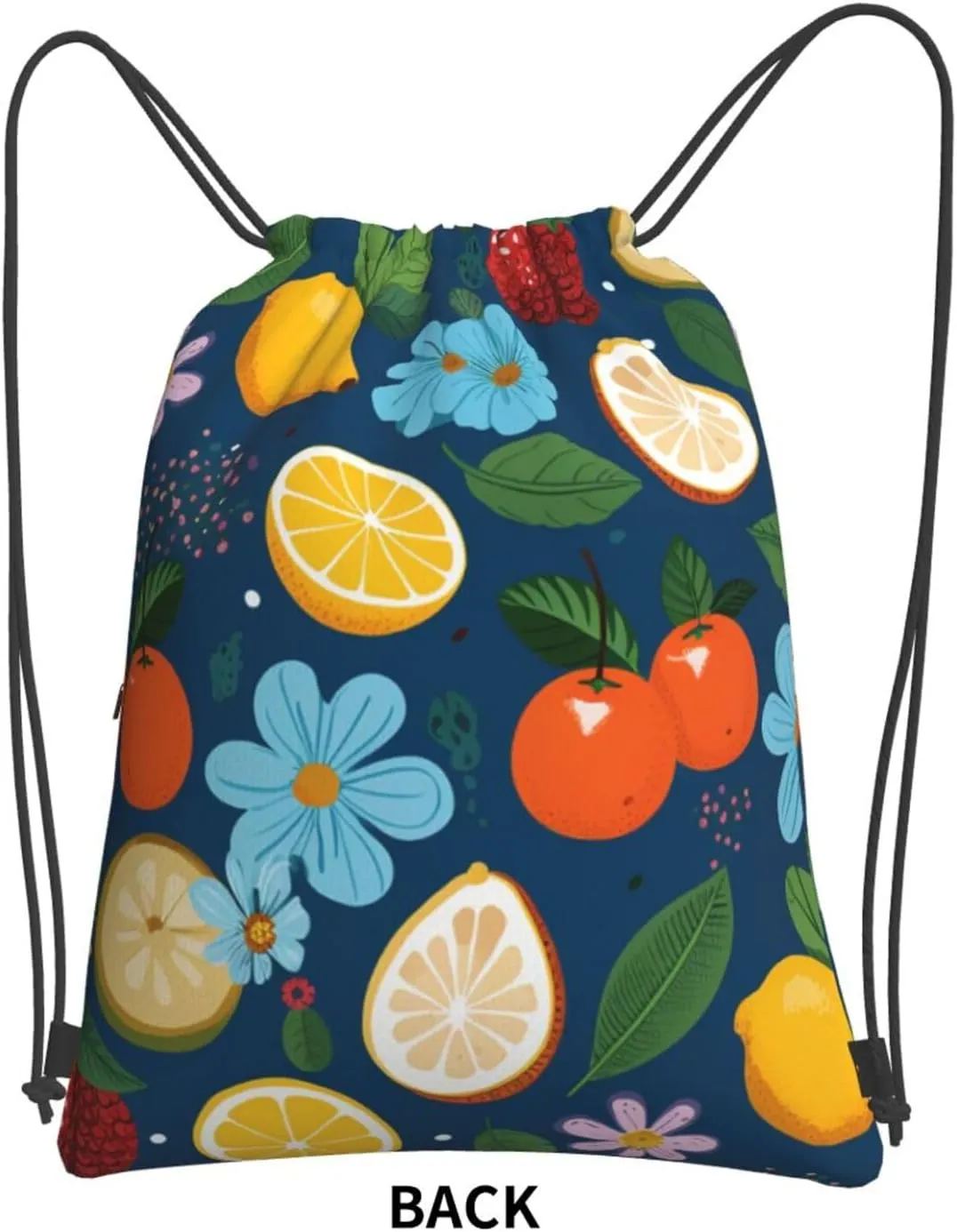 Drawstring Bag Gym Sack Drawstring Backpack Sport Gym Sack Cinch Bag Two Giraffes Face to Face Sport Bags for Travel, Fruits and Flowers, One Size