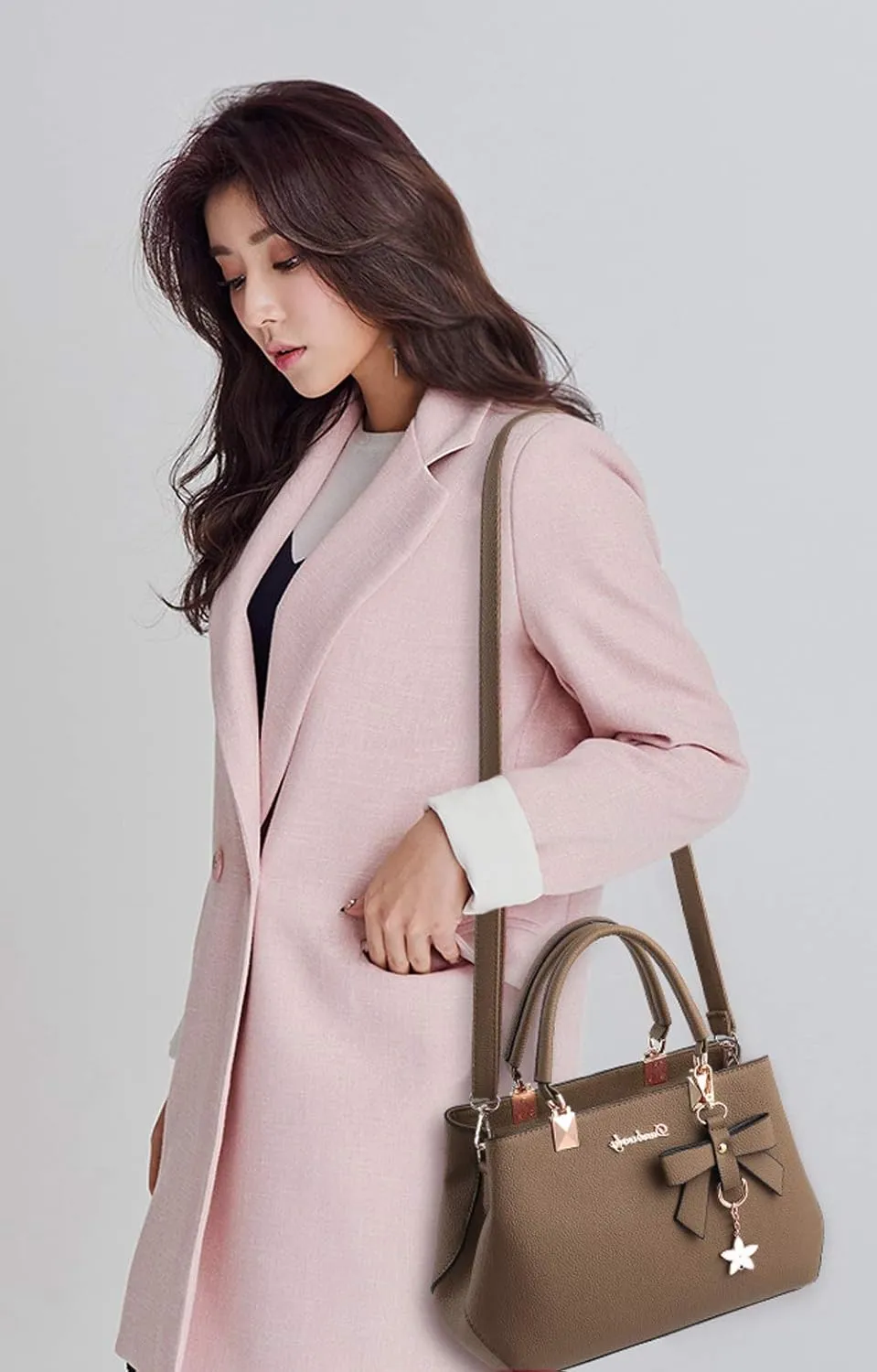Dreubea Womens Handbag Tote Shoulder Purse Leather Crossbody Bag
