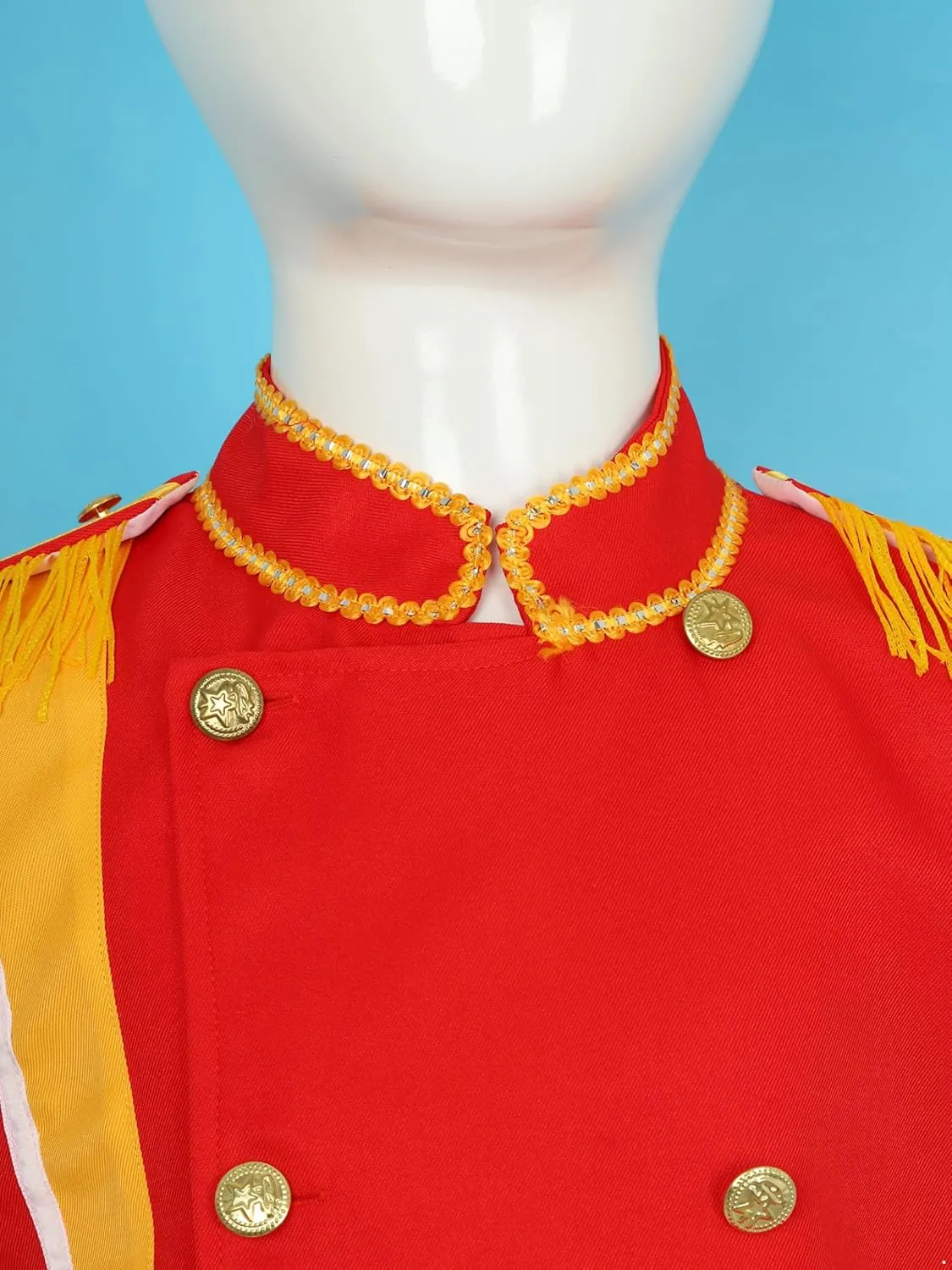Drum Majorette Costume for Kids Girls Marching Band Uniform Royal Guard Jacket Coat with Skirt Cap Set