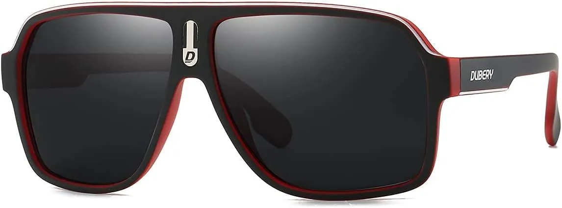 DUBERY Mens Oversized Aviator Sunglasses Classic Large Polarized Lens Shades D103