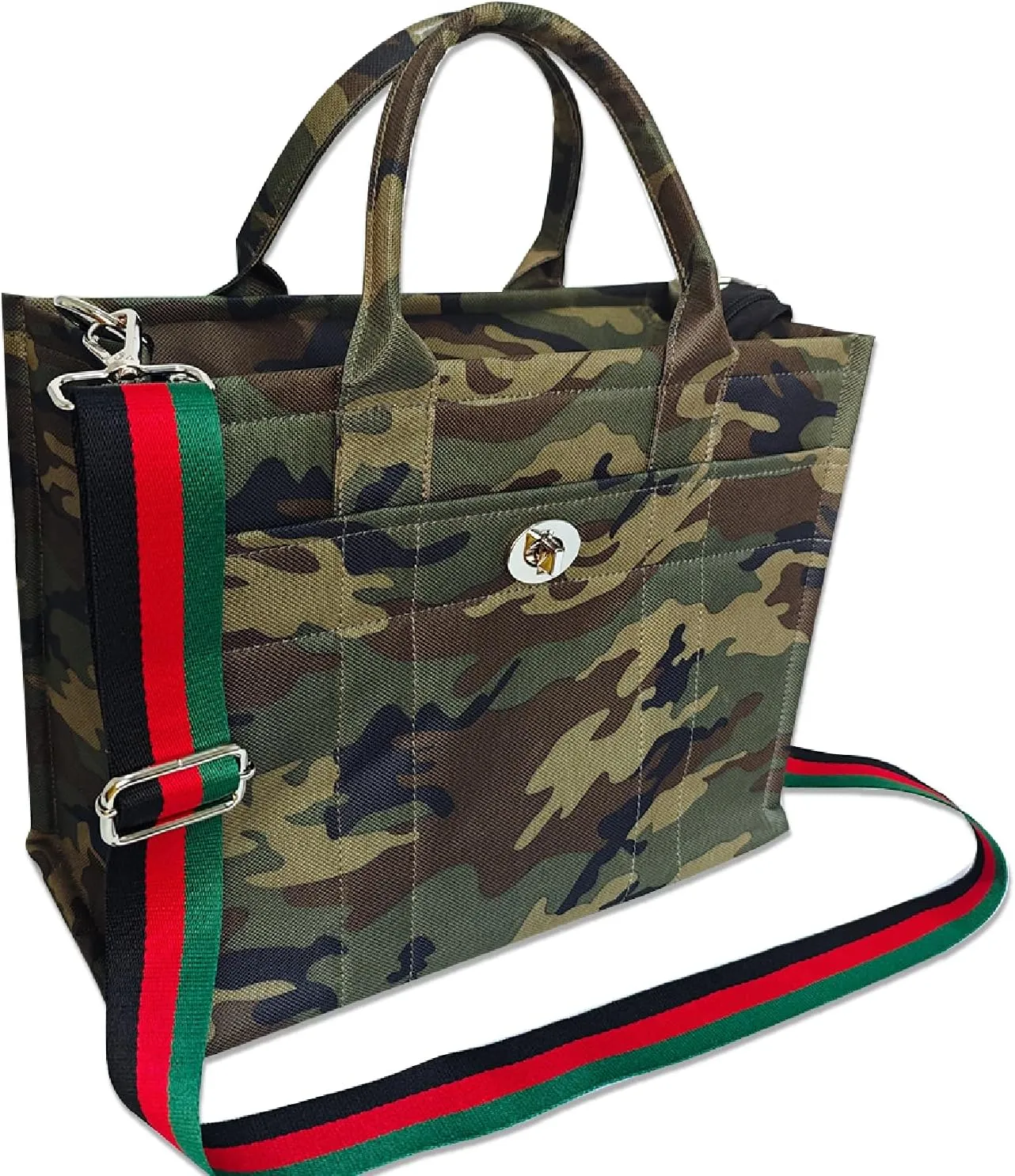 Dyalsa Tote Bags for Women, Canvas Handbag Tote Purse Crossbody Bags with Zip Medium Shoulder Bags for Work and Travel