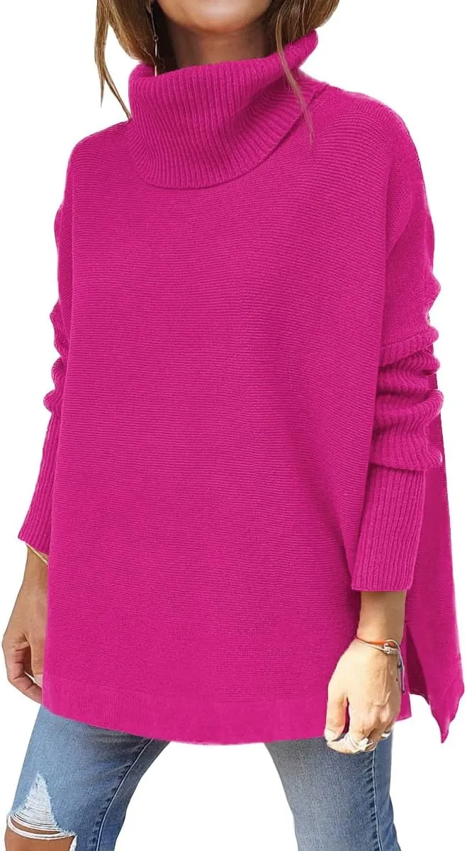EFAN Women's Turtleneck Oversized Sweaters Fall Outfits Clothes Long Pullover Winter Tunic Tops 2025