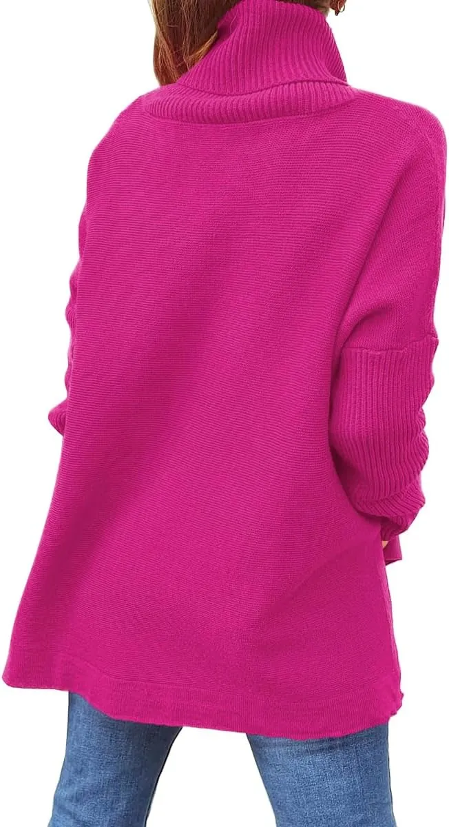 EFAN Women's Turtleneck Oversized Sweaters Fall Outfits Clothes Long Pullover Winter Tunic Tops 2025