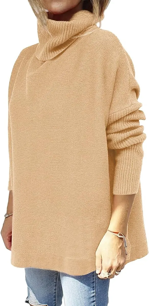 EFAN Women's Turtleneck Oversized Sweaters Fall Outfits Clothes Long Pullover Winter Tunic Tops 2025