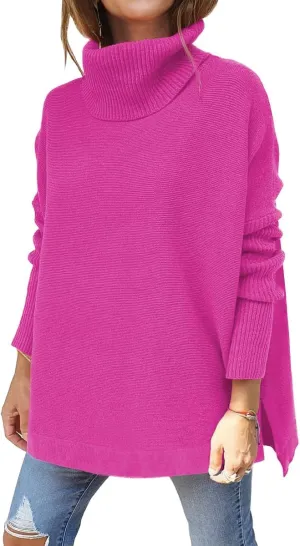 EFAN Women's Turtleneck Oversized Sweaters Fall Outfits Clothes Long Pullover Winter Tunic Tops 2025