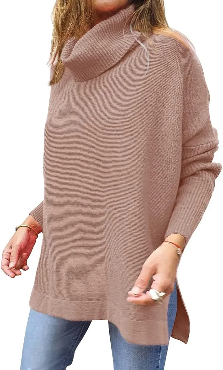 EFAN Women's Turtleneck Oversized Sweaters Fall Outfits Clothes Long Pullover Winter Tunic Tops 2025