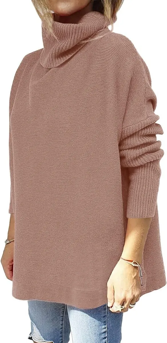 EFAN Women's Turtleneck Oversized Sweaters Fall Outfits Clothes Long Pullover Winter Tunic Tops 2025