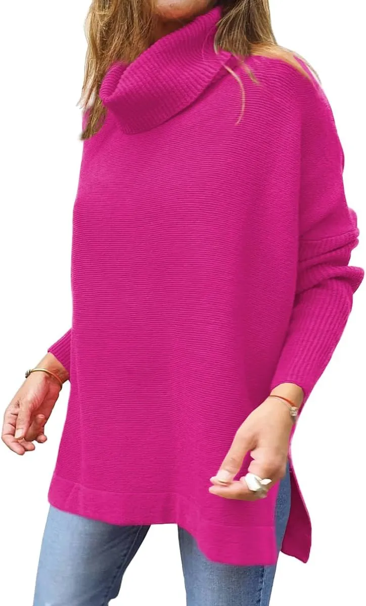 EFAN Women's Turtleneck Oversized Sweaters Fall Outfits Clothes Long Pullover Winter Tunic Tops 2025