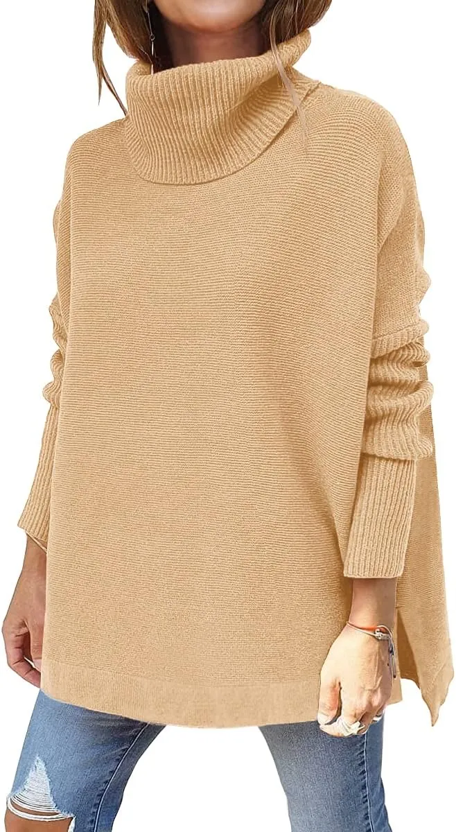 EFAN Women's Turtleneck Oversized Sweaters Fall Outfits Clothes Long Pullover Winter Tunic Tops 2025