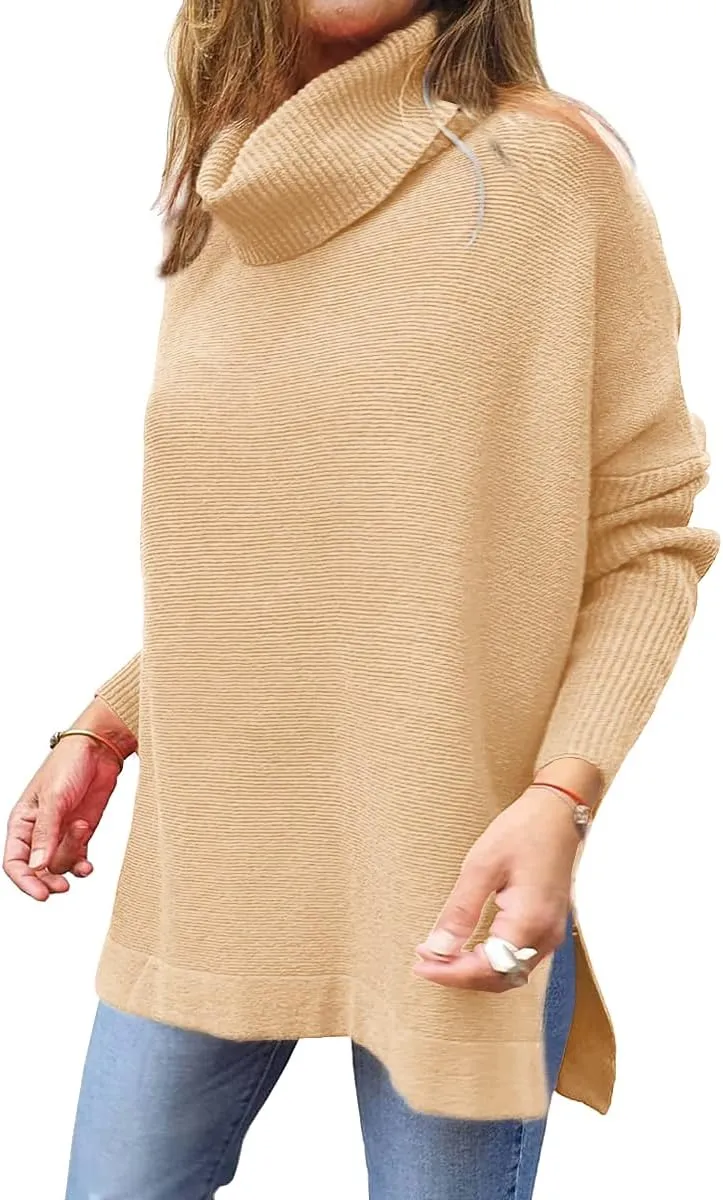 EFAN Women's Turtleneck Oversized Sweaters Fall Outfits Clothes Long Pullover Winter Tunic Tops 2025