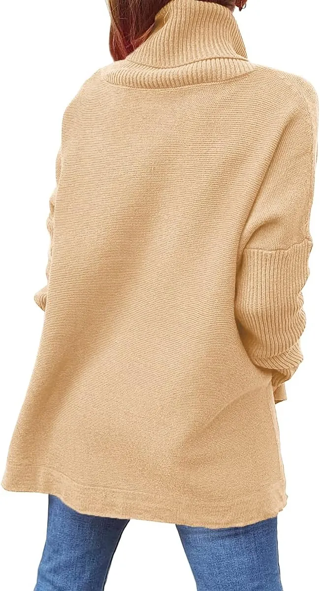 EFAN Women's Turtleneck Oversized Sweaters Fall Outfits Clothes Long Pullover Winter Tunic Tops 2025