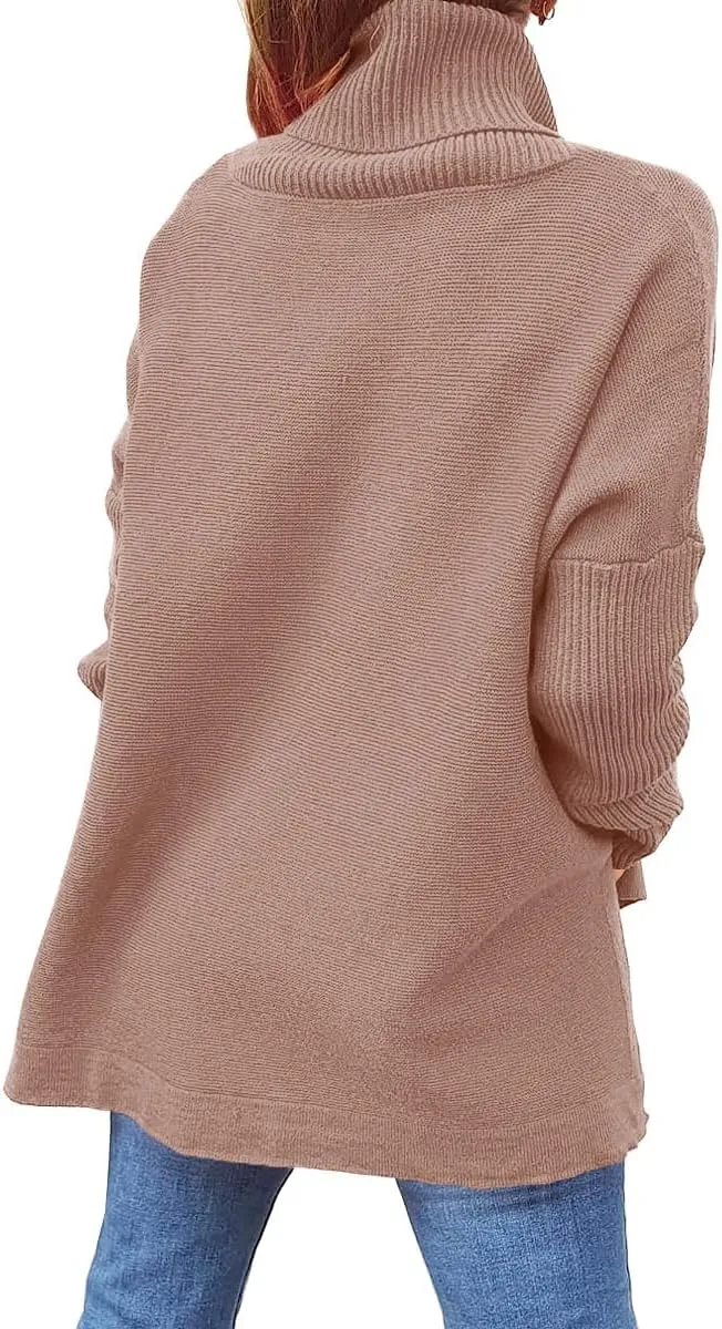 EFAN Women's Turtleneck Oversized Sweaters Fall Outfits Clothes Long Pullover Winter Tunic Tops 2025