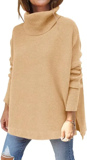 EFAN Women's Turtleneck Oversized Sweaters Fall Outfits Clothes Long Pullover Winter Tunic Tops 2025