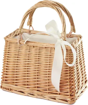 Eiyye Handwoven Wicker Handbag Natural Basket Bag Summer Purse Woven Bag Rattan Purse for Women(Khaki)