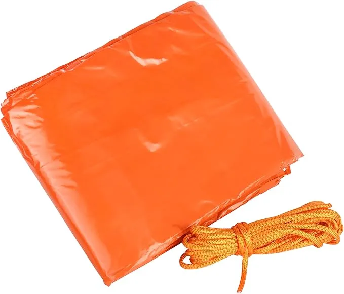 Emergency Survival Tent Life Shelter 2 Person Mylar Tube Tents Tarp with Whistle & Paracord Year-Round All Weather Protection for Car Outdoor Hiking Camping Gear Equipment and First Aid Supplies