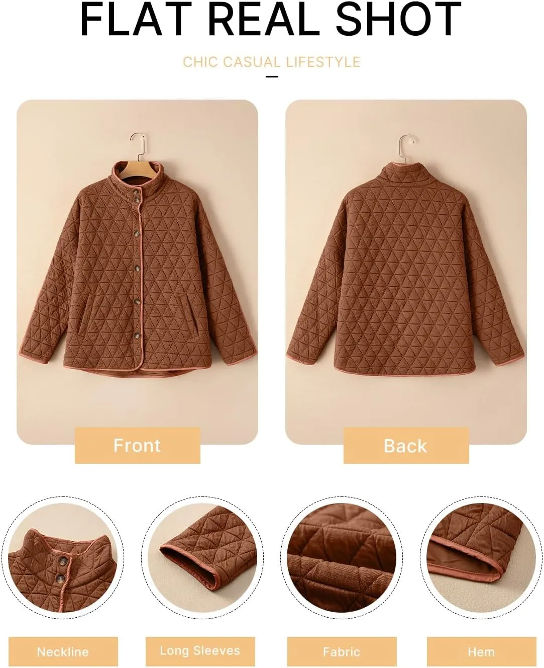 EVALESS Women's Lightweight Diamond Quilted Jacket Casual Winter Open Front Button Down Puffer Coat Outwear Cardigan