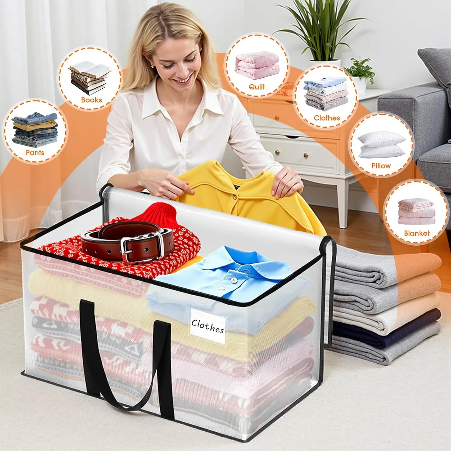 Fab totes Moving Bags Extra Heavy Duty Oversized Storage Bags with Reinforced Handle and Double Zippers,Moving Supplies Totes for Storage Packing Dorm Room Essentials Alternative to Moving Boxes