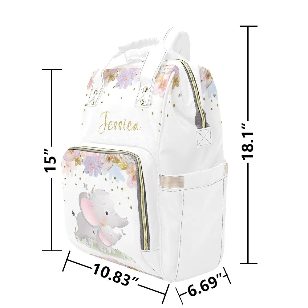 Fantasy Flower Elephant Diaper Bags Backpack Personalized Baby Bag Nursing Nappy Bag Travel Tote Bag Gifts