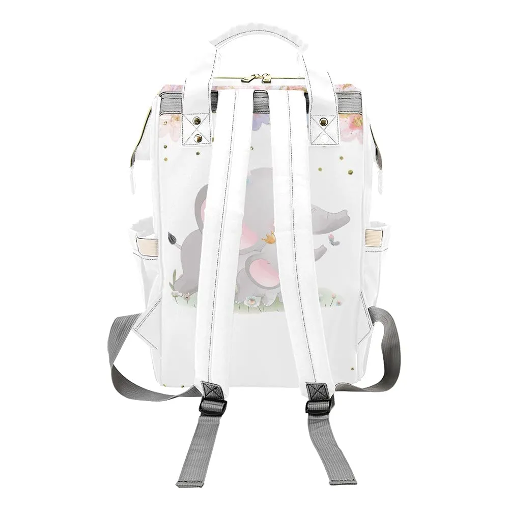 Fantasy Flower Elephant Diaper Bags Backpack Personalized Baby Bag Nursing Nappy Bag Travel Tote Bag Gifts