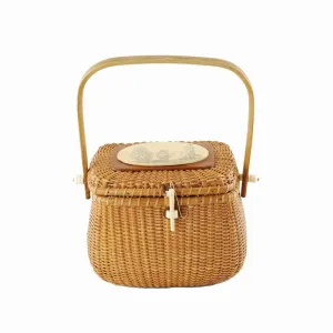 FARNUM NANTUCKET STYLE RATTAN CREEL BASKET