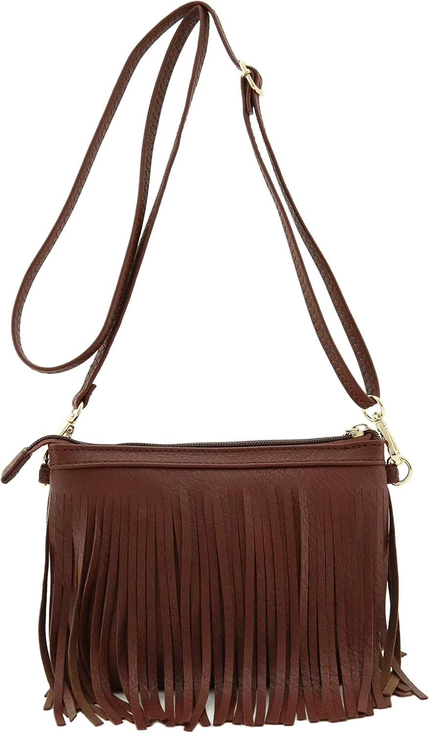 FashionPuzzle Small Fringe Crossbody Bag with Wrist Strap